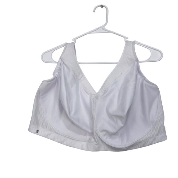 Glamorise Sport Womens White Wire-Free Sports Bra Size 46H High Support - Picture 15 of 16